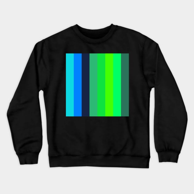 blue and green minimalist stripe pattern Crewneck Sweatshirt by pauloneill-art